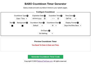 Countdown Timer Generator