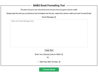 Email Formatting Tool Demo